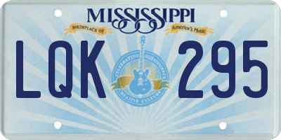 MS license plate LQK295
