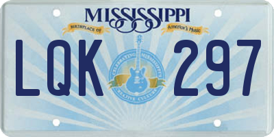 MS license plate LQK297