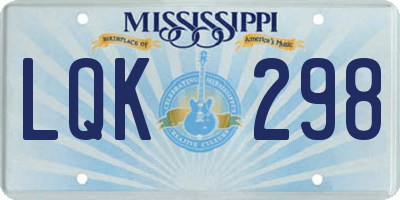 MS license plate LQK298
