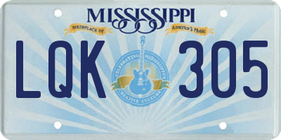MS license plate LQK305
