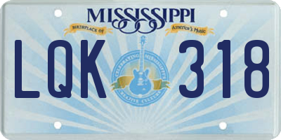 MS license plate LQK318