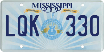 MS license plate LQK330