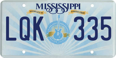 MS license plate LQK335