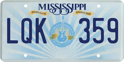 MS license plate LQK359