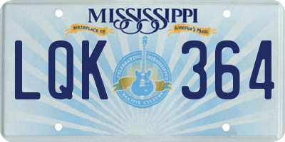MS license plate LQK364