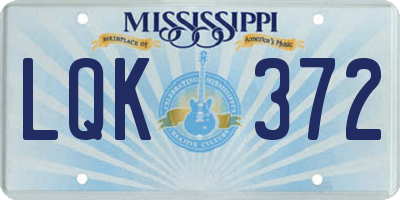 MS license plate LQK372