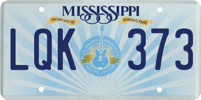 MS license plate LQK373