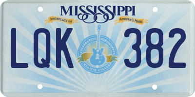 MS license plate LQK382