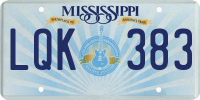 MS license plate LQK383