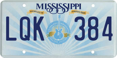 MS license plate LQK384