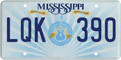 MS license plate LQK390
