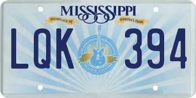 MS license plate LQK394