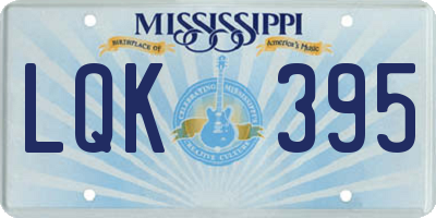MS license plate LQK395