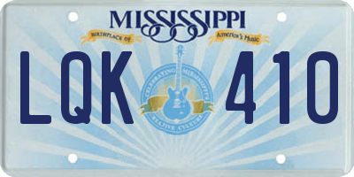 MS license plate LQK410