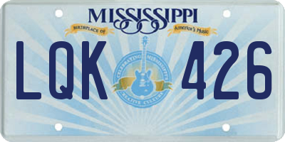 MS license plate LQK426