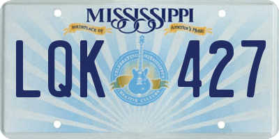 MS license plate LQK427