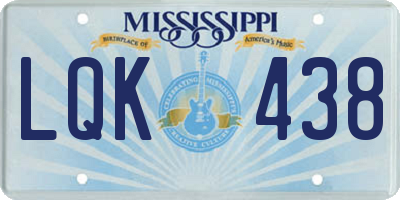 MS license plate LQK438