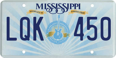 MS license plate LQK450