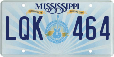 MS license plate LQK464