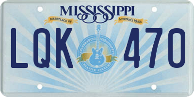 MS license plate LQK470
