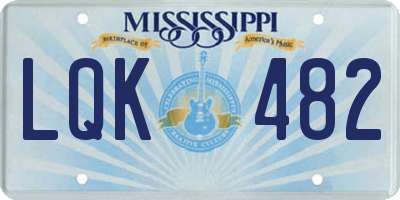 MS license plate LQK482