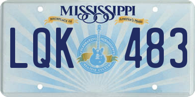 MS license plate LQK483