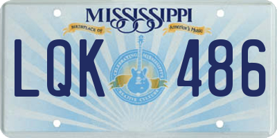 MS license plate LQK486