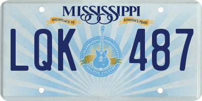 MS license plate LQK487