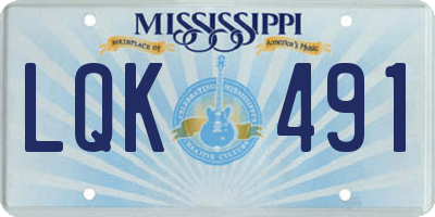 MS license plate LQK491