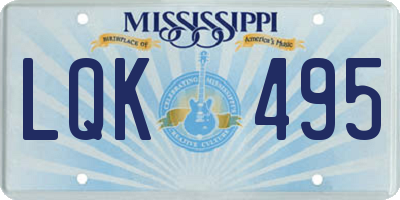 MS license plate LQK495