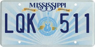 MS license plate LQK511