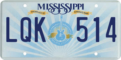 MS license plate LQK514