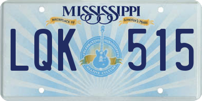 MS license plate LQK515