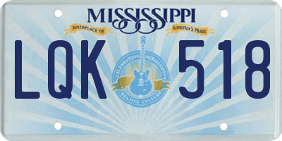 MS license plate LQK518
