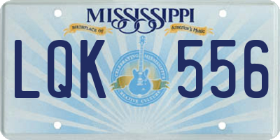 MS license plate LQK556