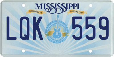 MS license plate LQK559
