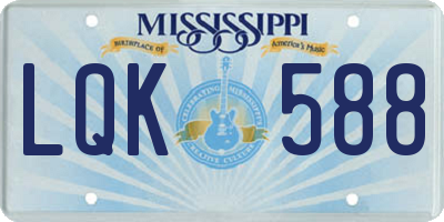 MS license plate LQK588