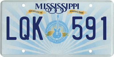 MS license plate LQK591