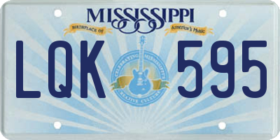 MS license plate LQK595