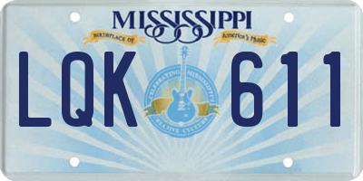 MS license plate LQK611