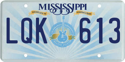 MS license plate LQK613