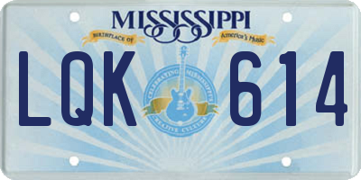 MS license plate LQK614