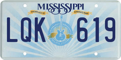 MS license plate LQK619