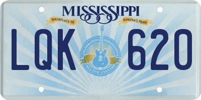 MS license plate LQK620