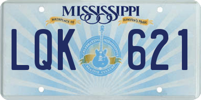 MS license plate LQK621