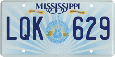 MS license plate LQK629