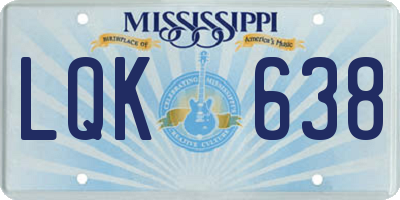 MS license plate LQK638
