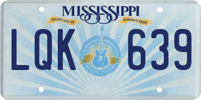 MS license plate LQK639