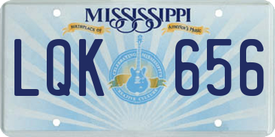 MS license plate LQK656