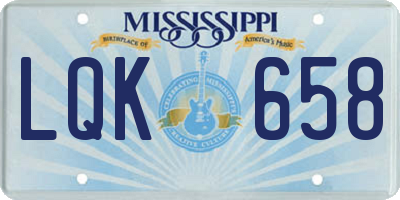 MS license plate LQK658